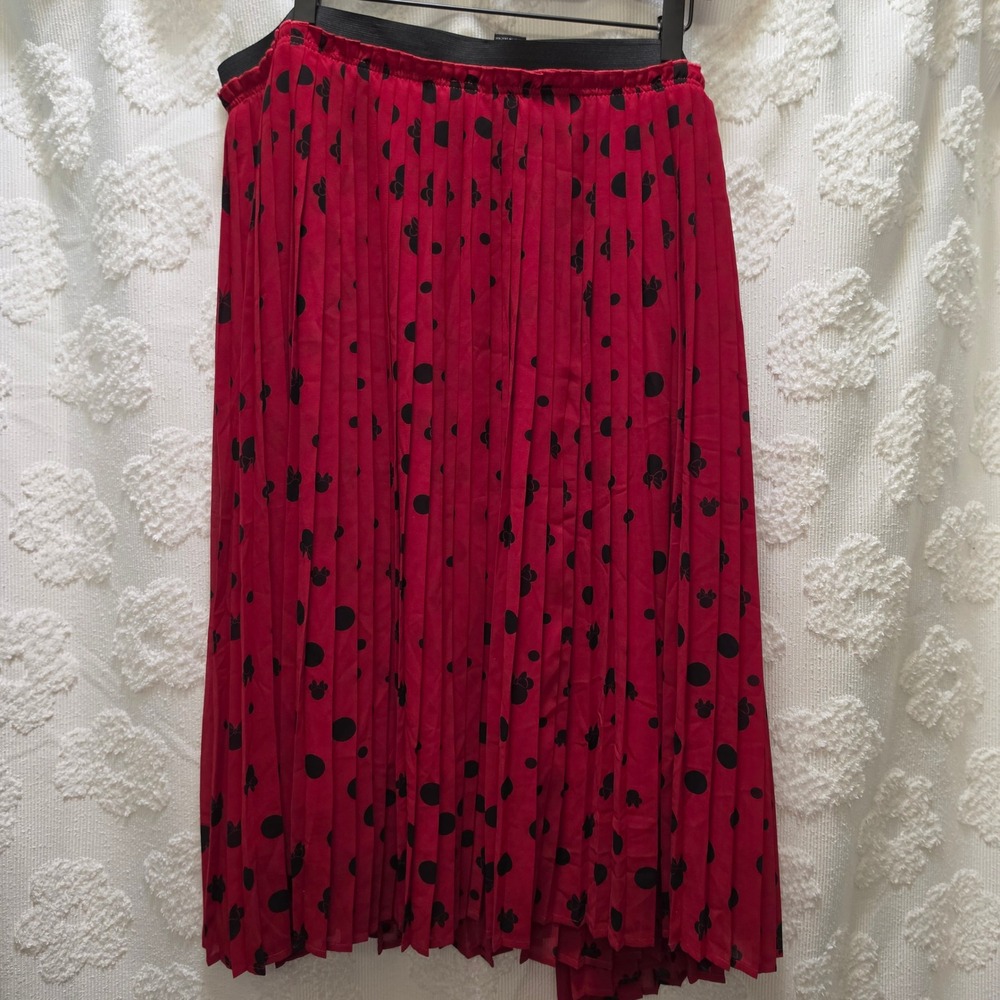 Torrid x Disney Minnie Mouse Red Polka Dot Pleated Midi Skirt Womens Plus Size 4